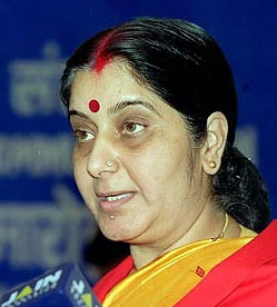 Union Minister for External Affairs Sushma Swaraj