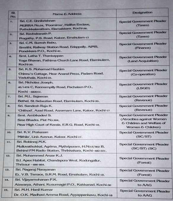 List of special government pleaders